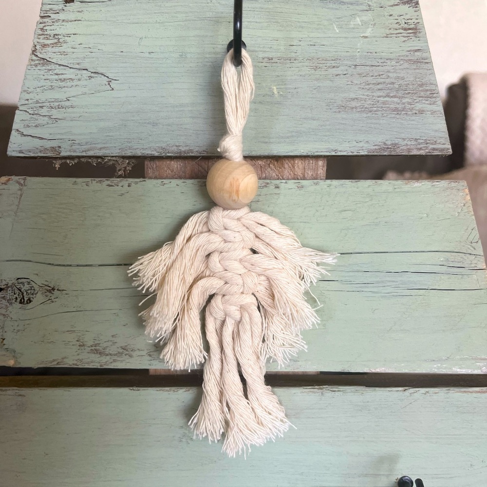 Christmas Tree Ornament // Hand Made Macrame // Angel
